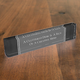 Cluttered Desk Humor Name Plate