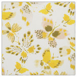 CLUTTERFLIES Yellow Butterfly Print Fabric