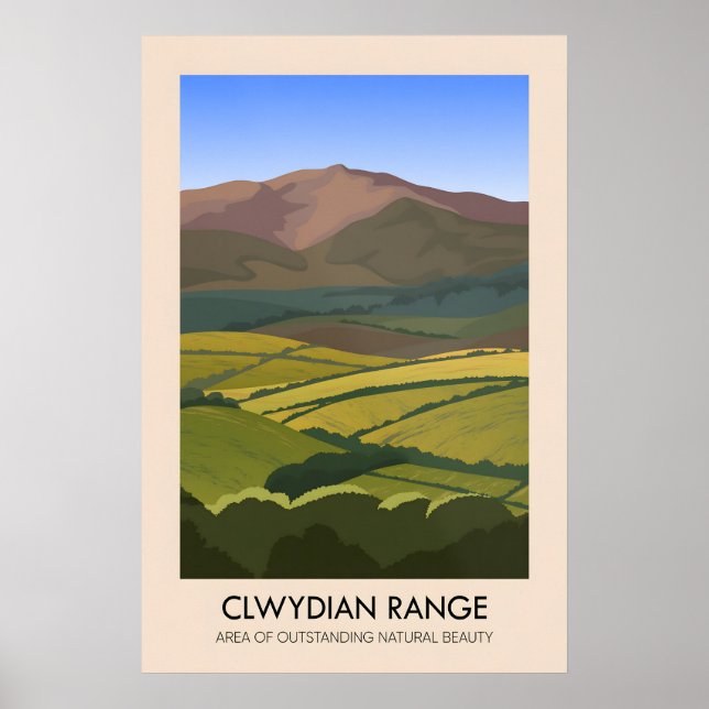 Clwydian Range AONB Travel Poster (Front)