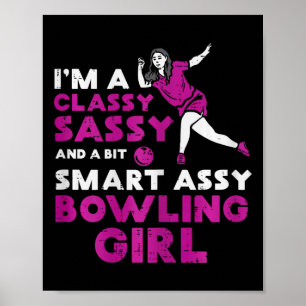 Cly Sy Smart Bowling Girl Bowler Women Girls Kids Poster