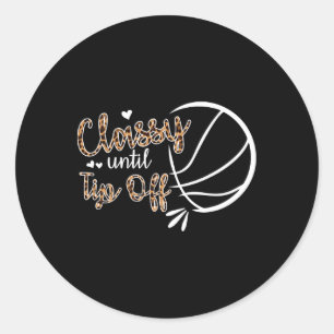 Cly Until Tip Off Bysketbyll Player Kids Classic Round Sticker