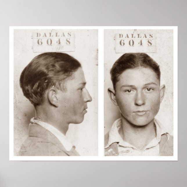 Clyde Champion Barrow Mug Shot Dallas Circa 1926 Poster (Front)