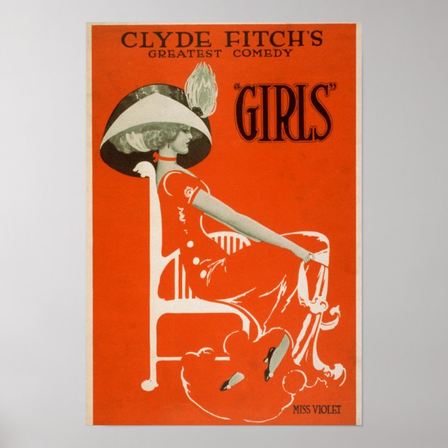 Clyde Fitch's Greatest Comedy, "Girls" Theatre 2 Poster (Front)
