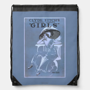Clyde Fitch's Greatest Comedy, "Girls" Theatre Drawstring Bag