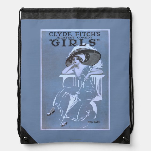 Clyde Fitch's Greatest Comedy, "Girls" Theatre Drawstring Bag (Front)