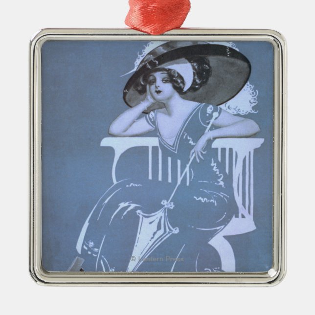 Clyde Fitch's Greatest Comedy, "Girls" Theatre Metal Ornament (Front)