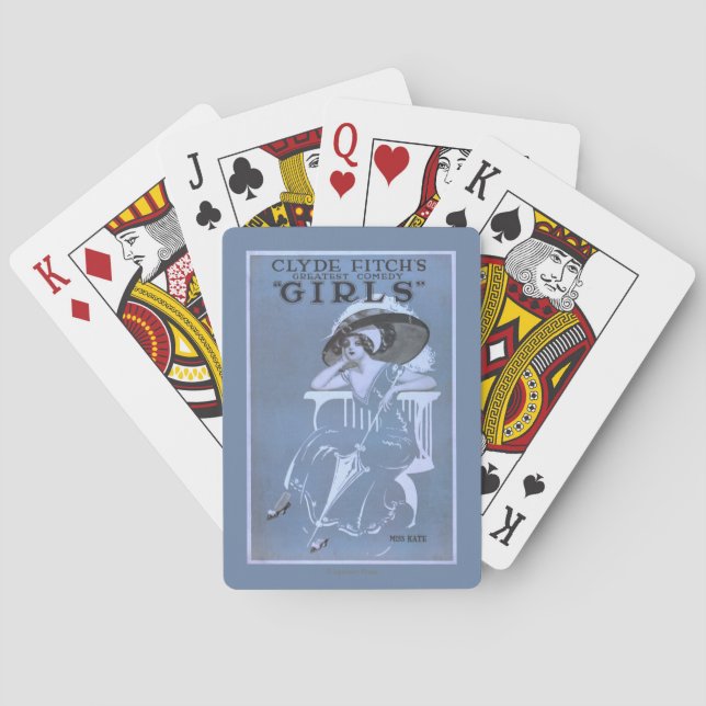 Clyde Fitch's Greatest Comedy, "Girls" Theatre Poker Cards (Back)