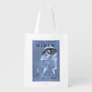 Clyde Fitch's Greatest Comedy, "Girls" Theatre Reusable Grocery Bag