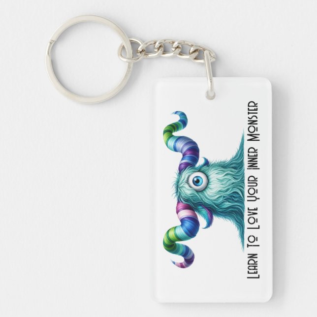 Clyde - One-Eyed Curious Monster Keychain (Front)