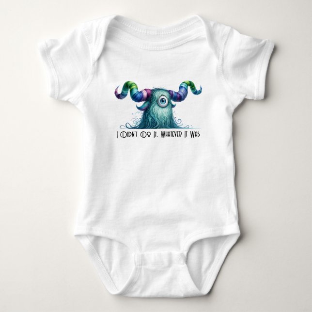 Clyde - One-eyed Worried Monster - Custom  Baby Bodysuit (Front)