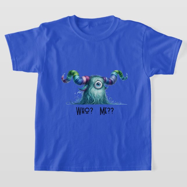 Clyde - One-eyed Worried Monster - Custom T-Shirt (Laydown)