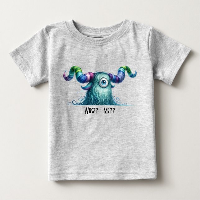 Clyde - One-eyed Worried Monster - Custom T-Shirt (Front)