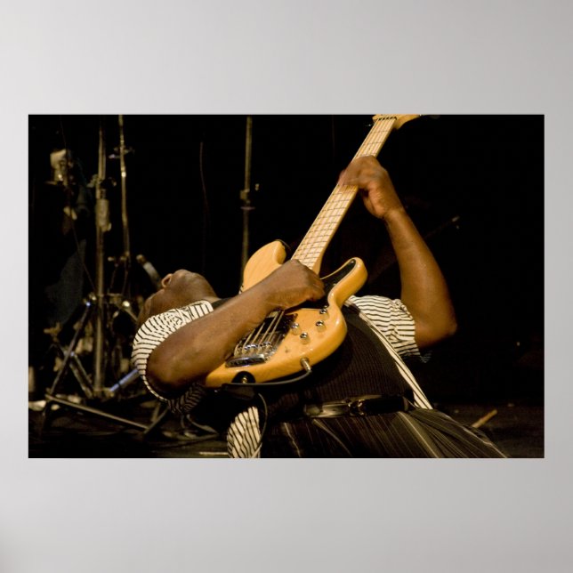 "Clyde" Plays Electric Bass Print (Front)