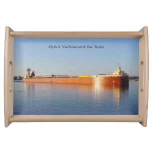 Clyde S. VanEnkevort & Erie Trader serving tray