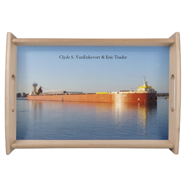 Clyde S. VanEnkevort & Erie Trader serving tray (Front)