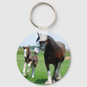 Clydesdale and Filly Keychain