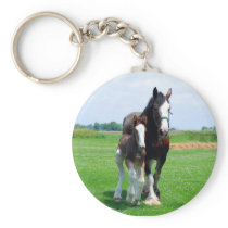 Clydesdale and filly keychain