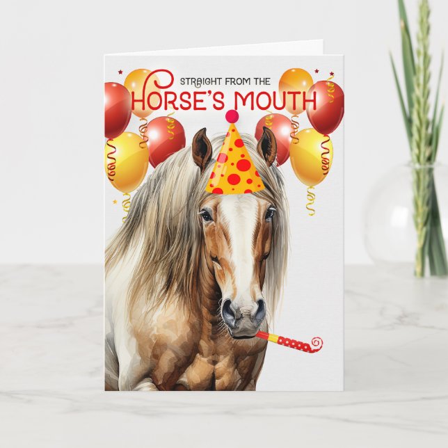Clydesdale Chestnut Draft Horse Funny Birthday Card (Front)