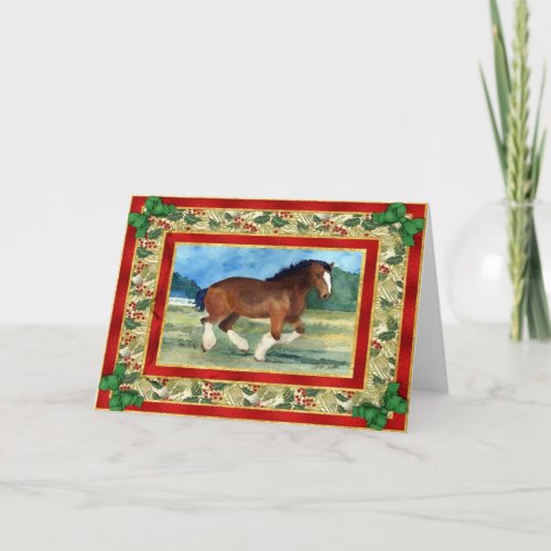 Clydesdale Draft Horse Blank Christmas Card