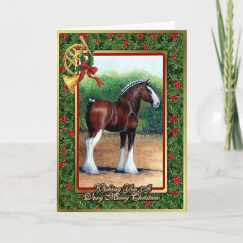 Clydesdale Draft Horse Blank Christmas Card