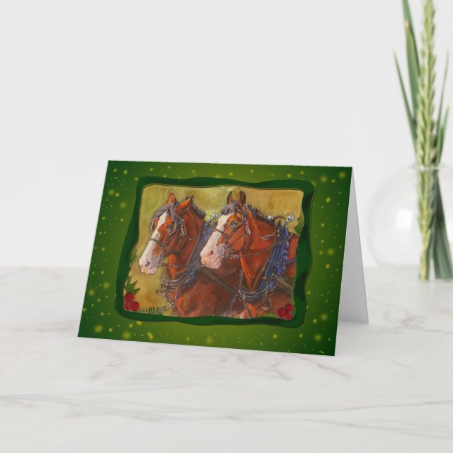 Clydesdale Draft Horse Holiday Card (Front)