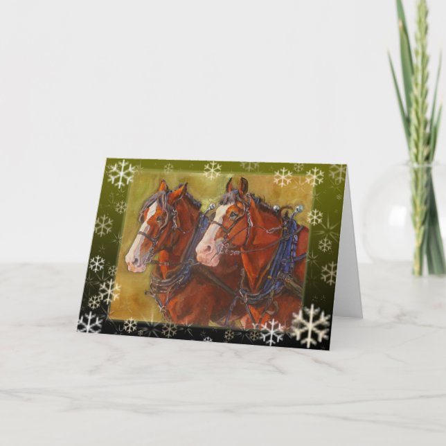 Clydesdale Draft Horse Holiday Card (Front)