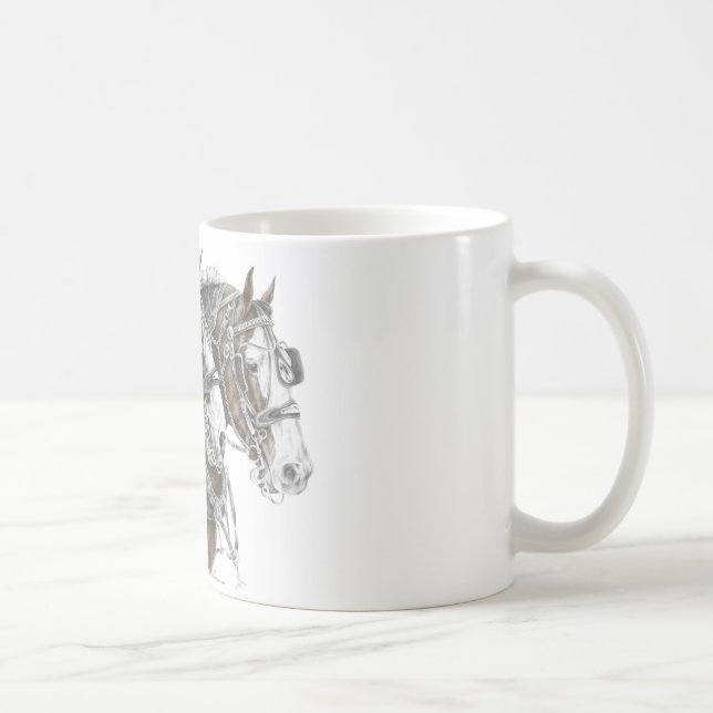 Clydesdale Draft Horse Team Coffee Mug (Right)