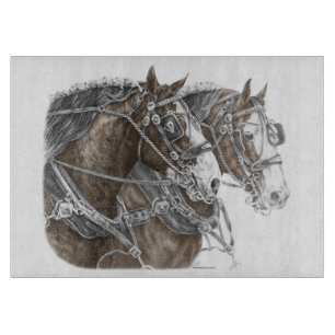 Clydesdale Draft Horse Team Cutting Board