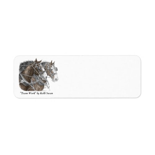 Clydesdale Draft Horse Team Label