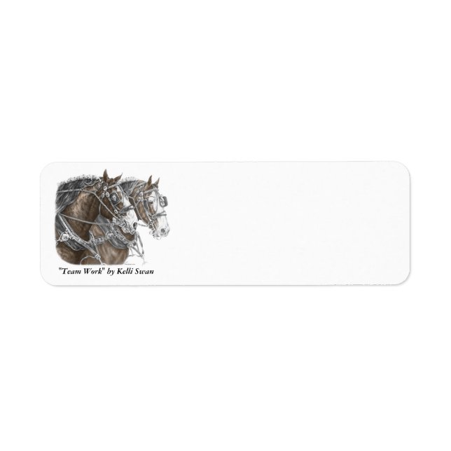 Clydesdale Draft Horse Team Label (Front)