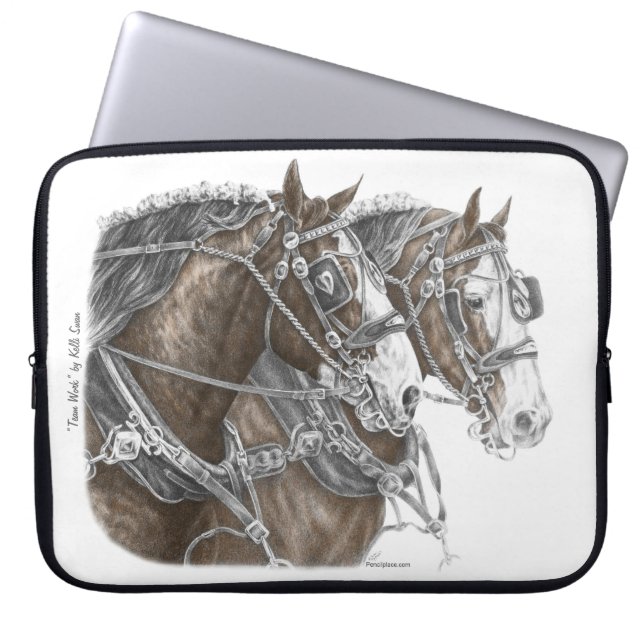 Clydesdale Draft Horse Team Laptop Sleeve (Front)