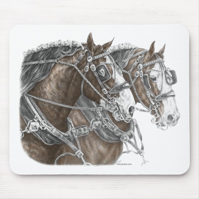 Clydesdale Draft Horse Team Mouse Pad (Front)