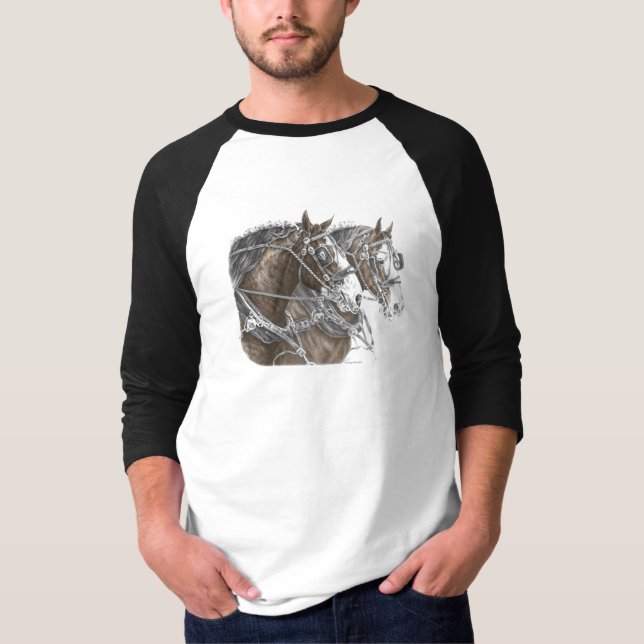 Clydesdale Draft Horse Team T-Shirt (Front)