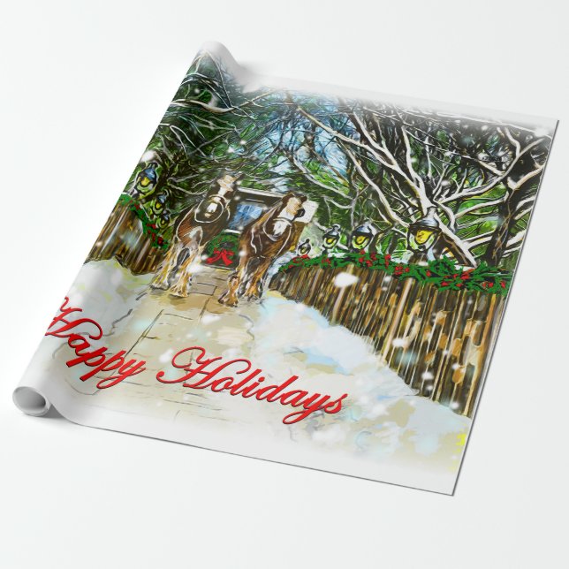 Clydesdale Holiday wrapping paper (Unrolled)
