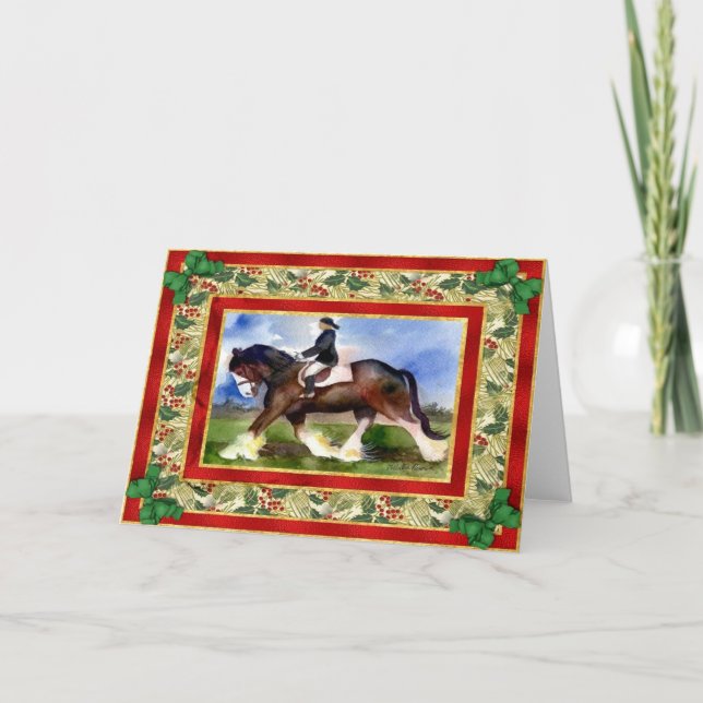 Clydesdale Horse Blank Christmas Card (Front)