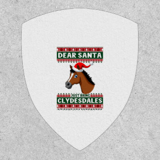 Clydesdale Horse Christmas Ugly Xmas Sweater Eques Patch