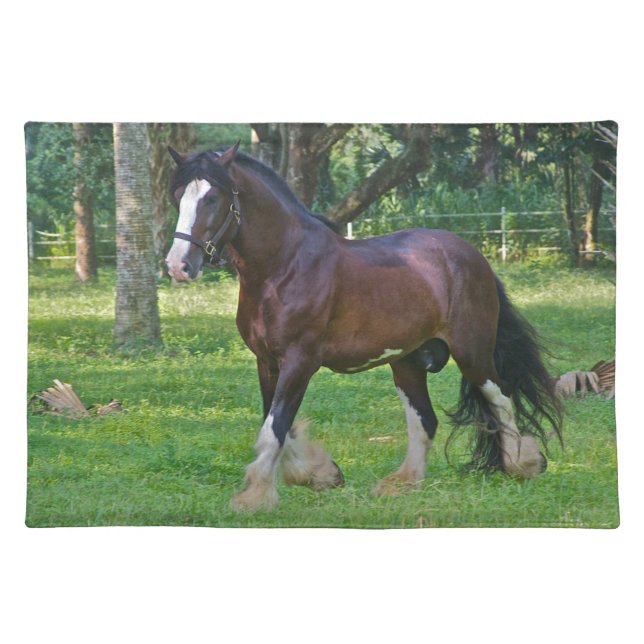 Clydesdale Horse Cloth Placemat (Front)