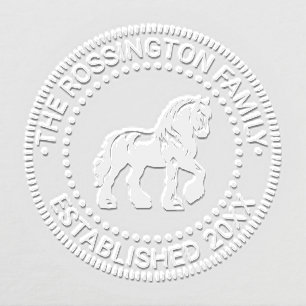 Clydesdale Horse Family Name Date Estd NT Frm Embosser