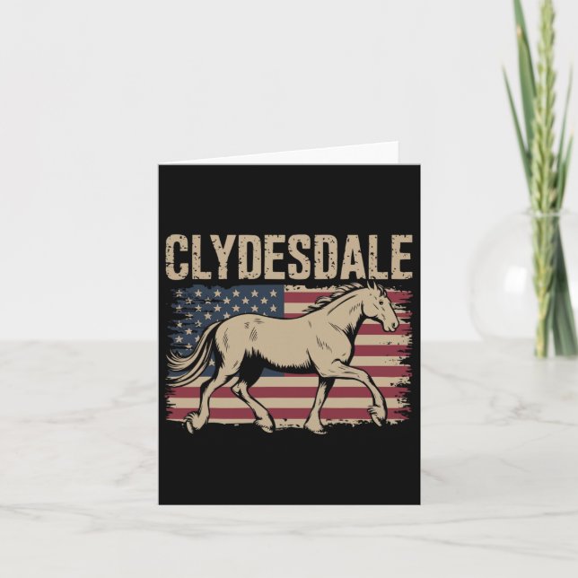 Clydesdale Horse Giant Horse Pony Horseback Riding Card (Front)