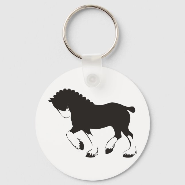Clydesdale Horse Keychain (Front)
