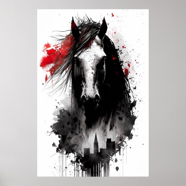 Clydesdale Ink Portrait Poster (Front)