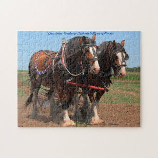 Clydesdale Plowing Horses. Jigsaw Puzzle