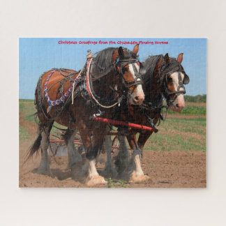 Clydesdale Plowing Horses. Jigsaw Puzzle