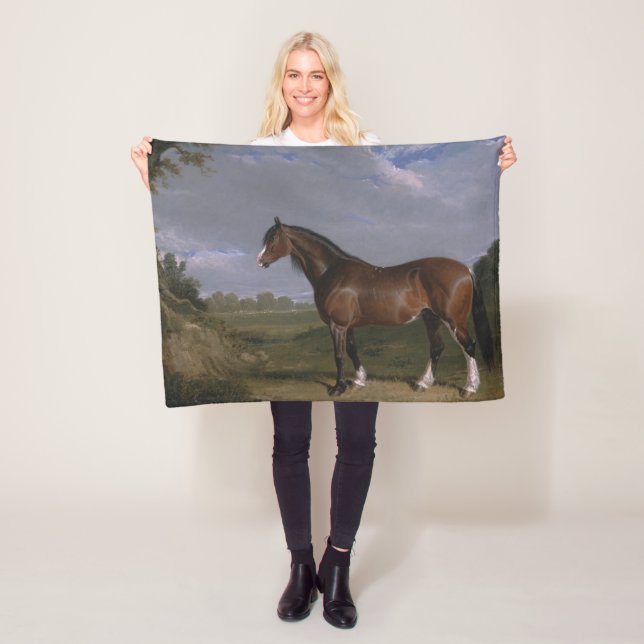 Clydesdale Stallion (Thoroughbred Horse) (Animal) Fleece Blanket (In Situ)