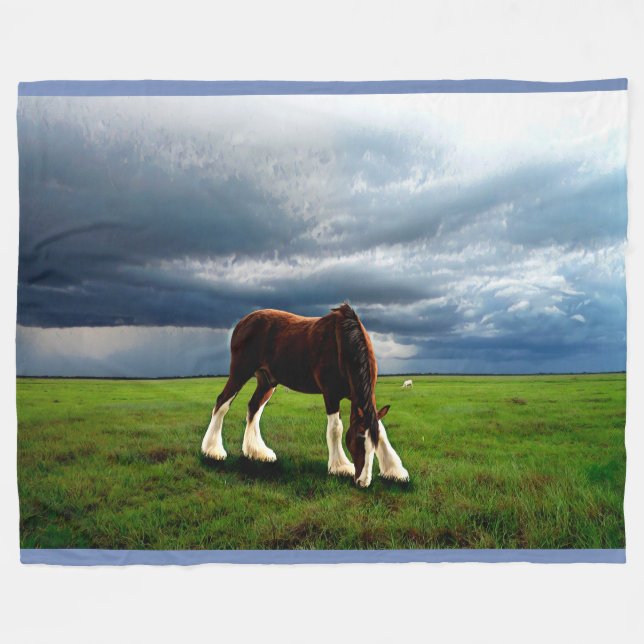 Clydesdale Storm Fleece Blanket (Front (Horizontal))