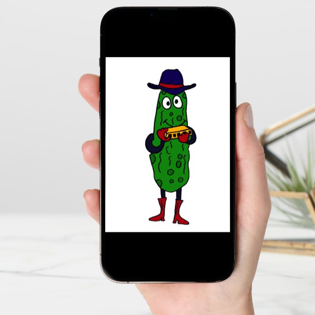 CM- Funny Pickle Playing Harmonica Cartoon Card (Front Digital)