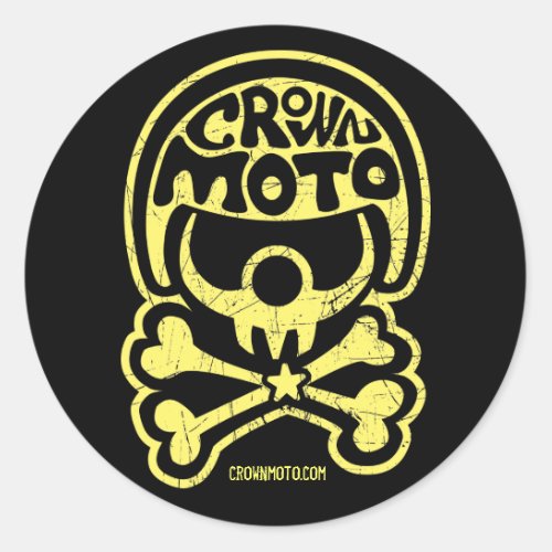 CM Moto Clown Stickers vintage yellow