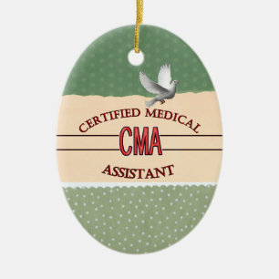 CMA Certified Medical Assistant LOGO Ceramic Ornament