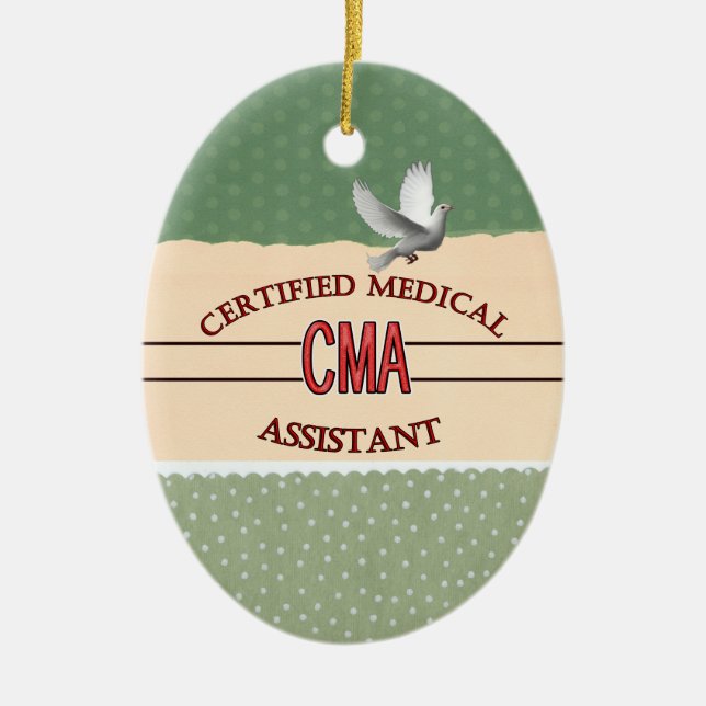 CMA Certified Medical Assistant LOGO Ceramic Ornament (Front)