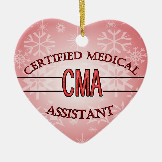 CMA Certified Medical Assistant LOGO Ceramic Ornament (Front)